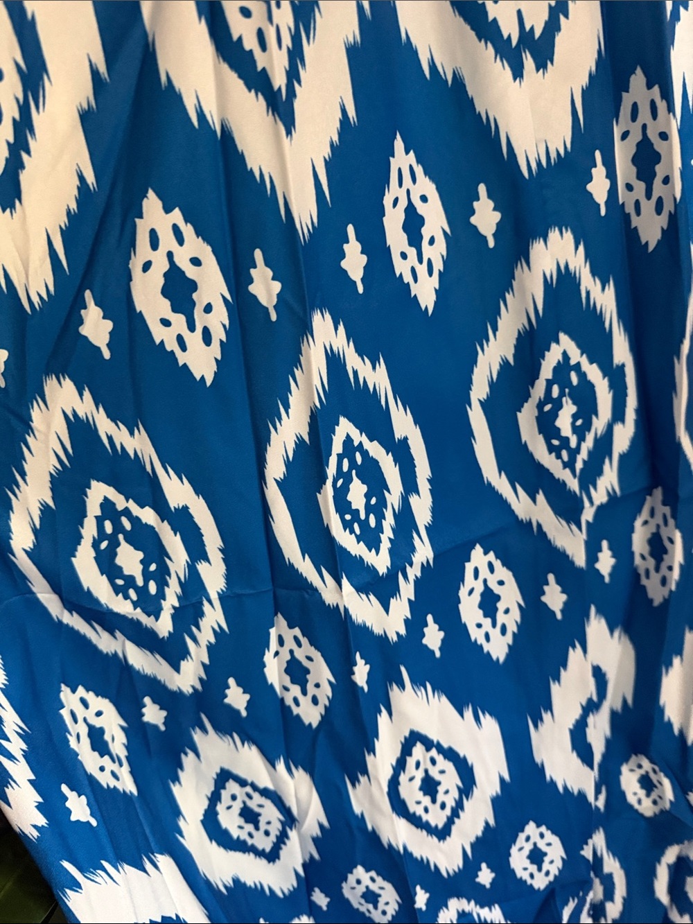 Blue Ikat Puff-Sleeve Maxi Dress - Unbranded - Picture 2 of 4